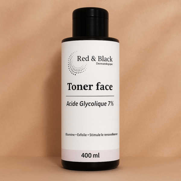 red & black toner face acide glycolique 7%